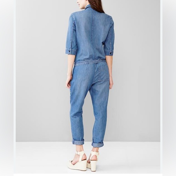 Gap 1969 Premium Linen Denim Jumpsuit | Size M - Picture 3 of 11